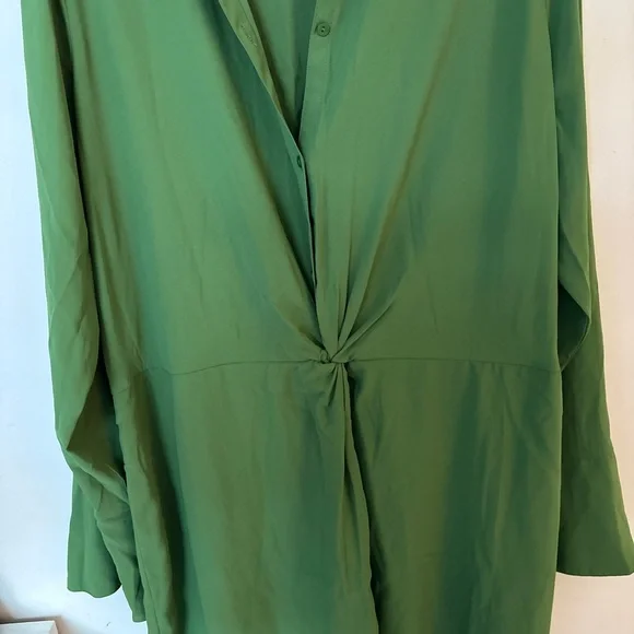 Abercrombie & Fitch Button Down Twist Front Long Sleeve Mini Dress NWT - Picture 3 of 10